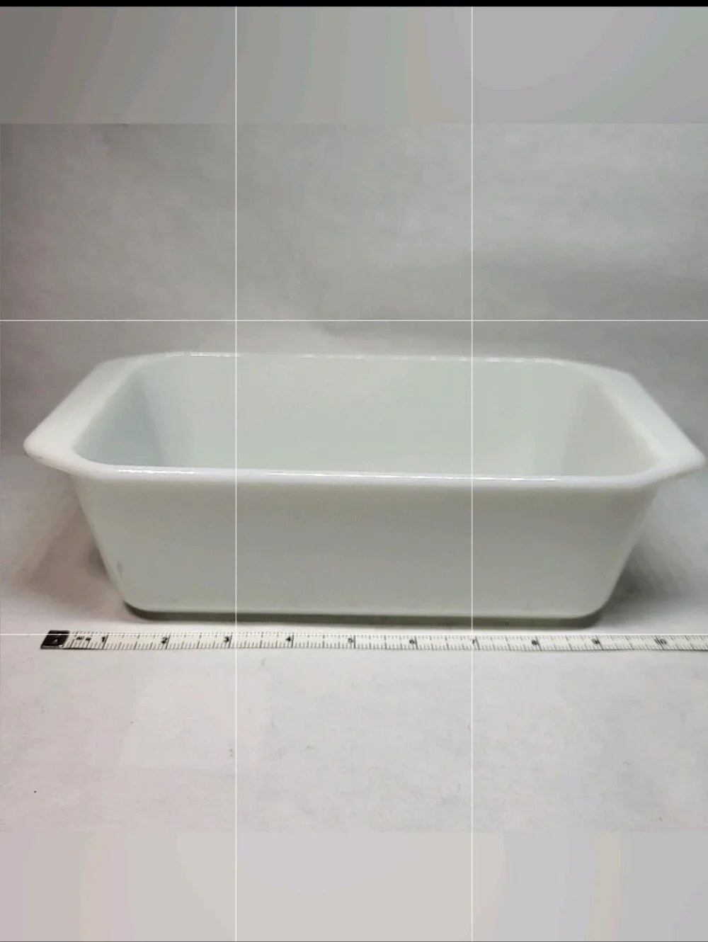 PYREX Opal White Loaf PAN 9x5x3 Ovenware 215-B Milk Glass Baking Dish w/ Handles